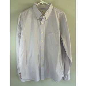 Vintage J. Crew Button Down Shirt XL Purple white stripe Tailored Long Sleeve